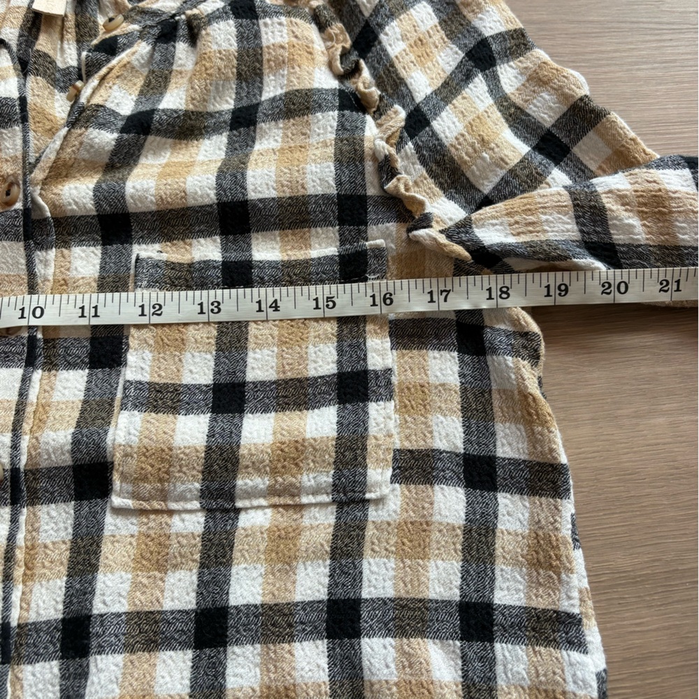 Pilcro Gingham Button Down With Ruffle Detail - image 5